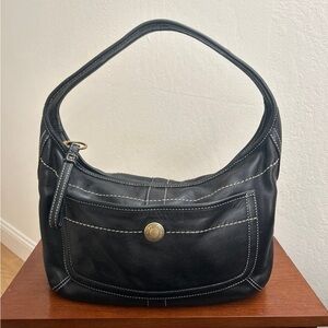 Coach Black Leather Hobo Bag
